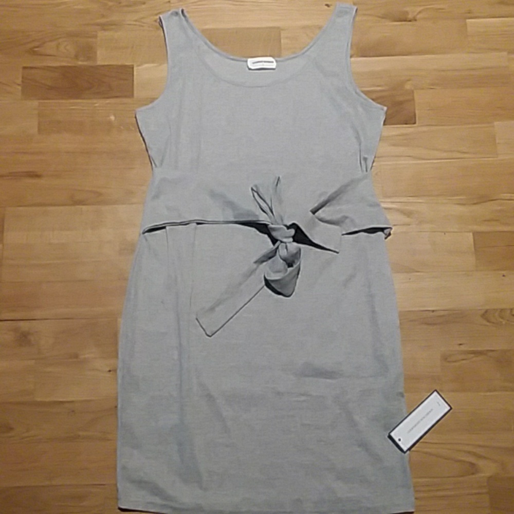 Goodnight macaroon ribbed dress with front tie.